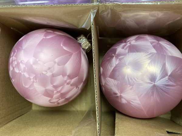 Шар елочный стекл. "Текстурный" 8 см, [192]